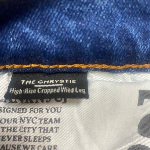 BLANKNYC Chrystie High Rise Button Fly Cropped Wide Leg Jeans Size 25 - Picture 5 of 6